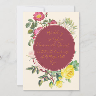 Elegante Florale Hochzeits-Einladungskarte Einladung