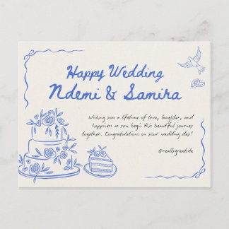 Elegante Florale Hochzeits-Einladungskarte Postkarte
