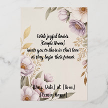 Elegante Florale Hochzeits-Einladungsvorlage