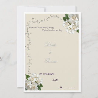 Elegante Florale Hochzeits-Einladungsvorlage, Mini Einladung