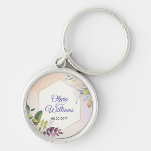 Elegante Florale Hochzeits-Einladungsvorlage Schlüsselanhänger