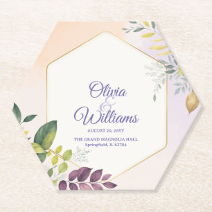 Elegante Florale Hochzeits-Einladungsvorlage Untersetzer