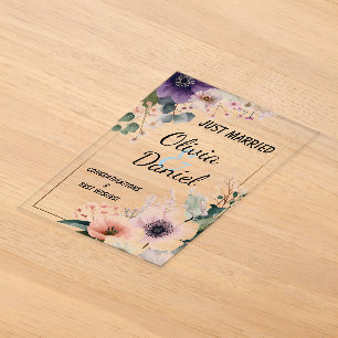 💐 Elegante Florale Hochzeits-Erinnerung 🌸✨ Acryleinladungen