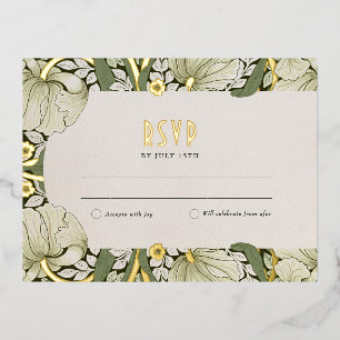 Elegante Florale Hochzeits-RSVP-Karte Folie Einladungspostkarte
