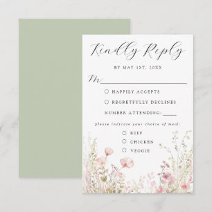 Elegante Florale Hochzeits-RSVP-Karte RSVP Karte