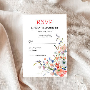 Elegante Florale Hochzeits-RSVP-Karte RSVP Karte