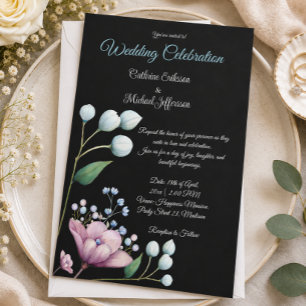 Elegante florale Hochzeits-Soft-Botanical-Romantik Einladung
