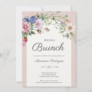 Elegante Florale Hochzeitsbrunch-Hochzeitsdusche Einladung
