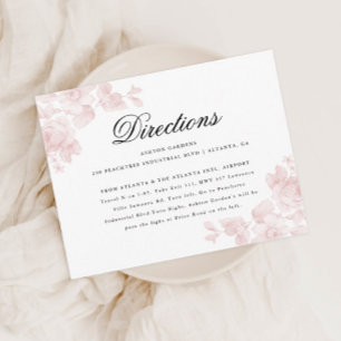 Elegante florale Hochzeitsdetails Begleitkarte