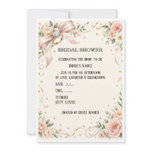 Elegante Florale Hochzeitsdusche-Einladung