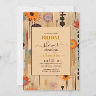 Elegante Florale Hochzeitsdusche im Mid-Century St Einladung