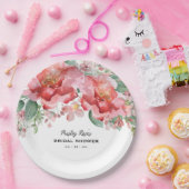 Elegante Florale Hochzeitsdusche in Rosa Pappteller (Party)