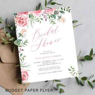 Elegante florale Hochzeitsduscheinladung zum günst Flyer