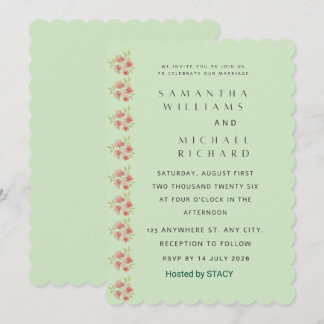 Elegante Florale Hochzeitseinladung | anpassbar Einladung