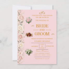 Elegante Florale Hochzeitseinladung Einladung