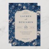 Elegante Florale Hochzeitseinladung Einladung (Vorne/Hinten)