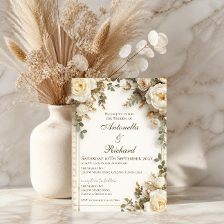 Elegante Florale Hochzeitseinladung Einladung