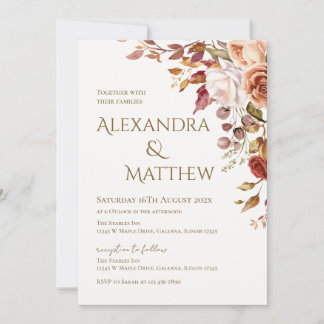 Elegante Florale Hochzeitseinladung Einladung