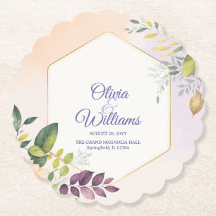 Elegante Florale Hochzeitseinladungsvorlage Untersetzer