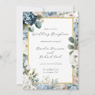 Elegante Florale Hochzeitsempfang-Einladungskarte Einladung