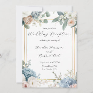 Elegante Florale Hochzeitsempfang-Einladungskarte Einladung