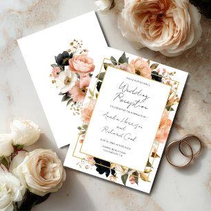 Elegante Florale Hochzeitsempfangs-Einladungskarte Einladung