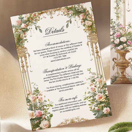 Elegante florale Hochzeitskarte