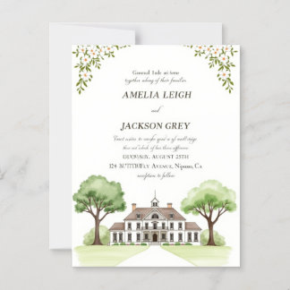 Elegante florale Hochzeitskarte | Aquarell Magneteinladung