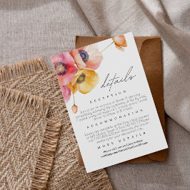 Elegante florale Hochzeitskarte Begleitkarte