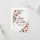 Elegante florale Hochzeitskarte mit Rose Karte (Vorderseite/Rückseite Beispiel)
