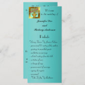 Elegante florale Hochzeitskarte Programm (Vorne/Hinten)