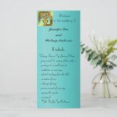 Elegante florale Hochzeitskarte Programm (Stehend Vorderseite)