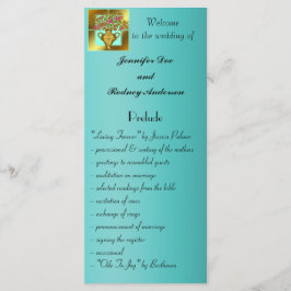 Elegante florale Hochzeitskarte Programm