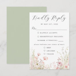 Elegante florale Hochzeitskarte RSVP Karte
