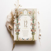 Elegante florale Hochzeitskarte Tischnummer