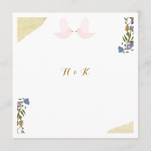 Elegante Florale Hochzeitsprogrammkarte Programm (Rückseite)