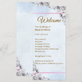 Elegante Florale Hochzeitsprogrammvorlage (Vorne/Hinten)
