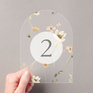 Elegante florale Hochzeitssakrale Tischnummer