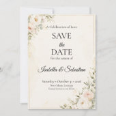 Elegante Florale Hochzeitssuite Save The Date (Vorderseite)