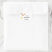 Elegante florale Hochzeitsticker Herz-Aufkleber (Tasche)