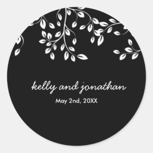 Elegante florale Hochzeitsticker Runder Aufkleber