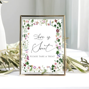 Elegante Florale Hochzeitstorte - Love is Sweet Po Poster