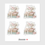 Elegante Florale Ihr Nächstes Kapitel Brautparty  Aufkleber (Blatt)