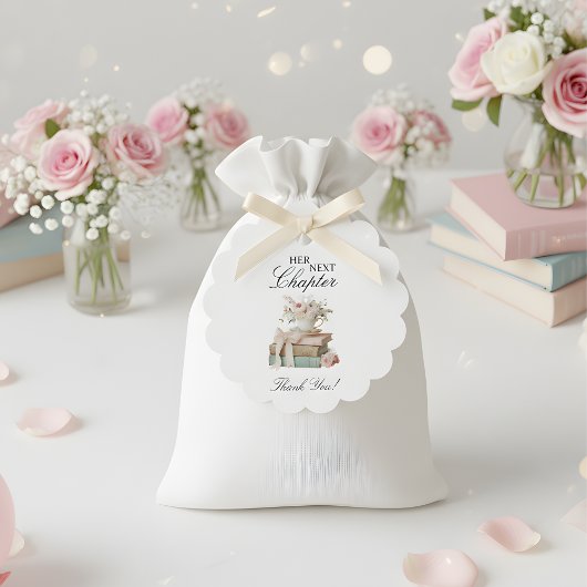 Elegante Florale Ihr Nächstes Kapitel Brautparty Geschenkanhänger