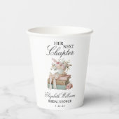 Elegante Florale Ihr Nächstes Kapitel Junggesellin Pappbecher (Rückseite)