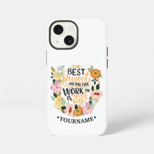 Elegante florale Inspirations-Motivations-Zitat iPhone 13 Mini Hülle