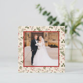 Elegante florale Inspirivity Weihnachtsfotokarte Einladung (Stehend Vorderseite)