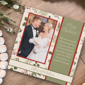 Elegante florale Inspirivity Weihnachtsfotokarte Einladung