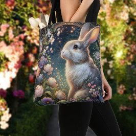 Elegante Florale Jugendstil Bunny Oster Tasche