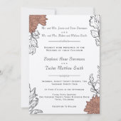 Elegante florale Jugendstil-Hochzeit Einladung (Vorderseite)